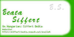 beata siffert business card